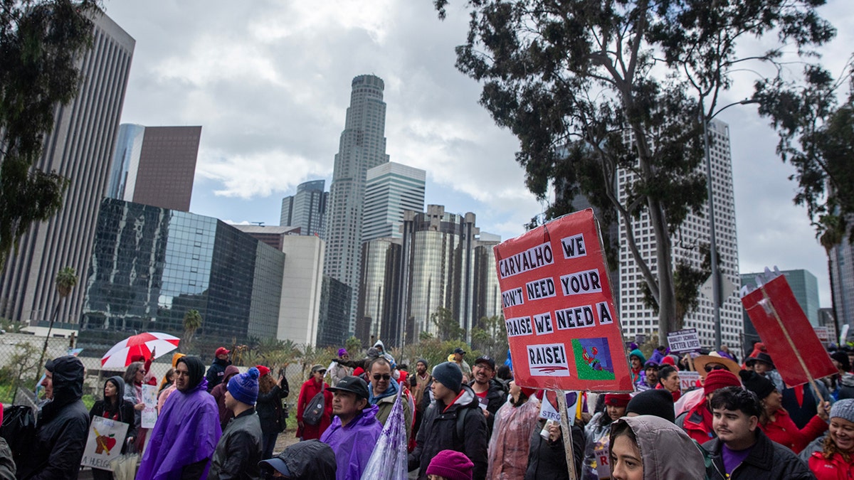 People striking in LA