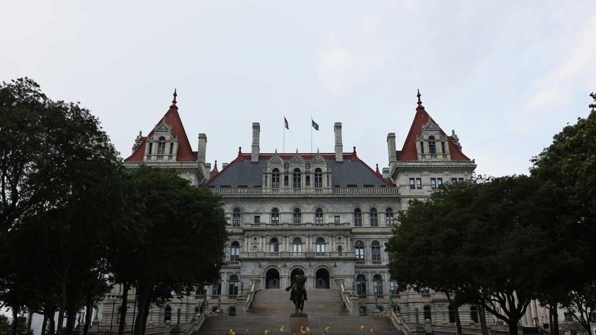 ALBANY, NEW YORK - AUGUST 11: The New York State Capitol is seen on August 11, 2021 in Albany, New York. Lt. Gov. and incoming NY Gov. Kathy Hochul gave her first press conference after Gov. Andrew Cuomo announced that he will be resigning following the release of a report by the New York State Attorney General Letitia James, that concluded that Cuomo sexually harassed nearly a dozen women. Hochul will be New York's first woman governor. (Photo by Michael M. Santiago/Getty Images)