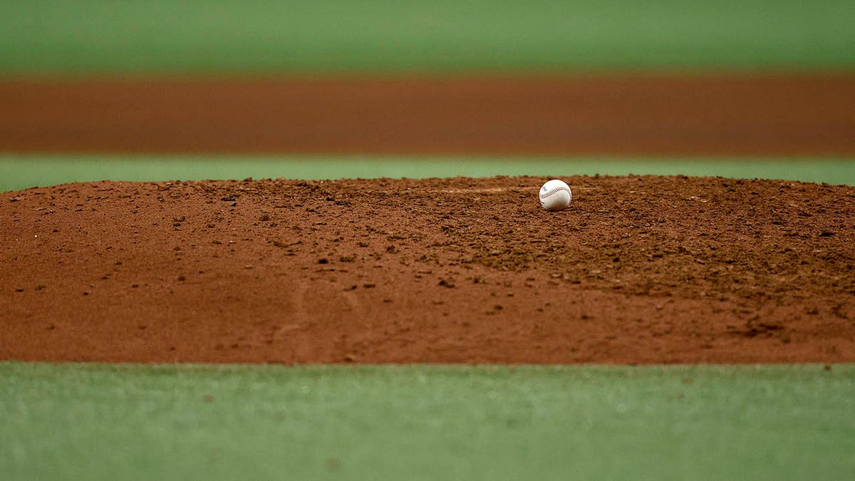 A pitching mound at Tropicana Field