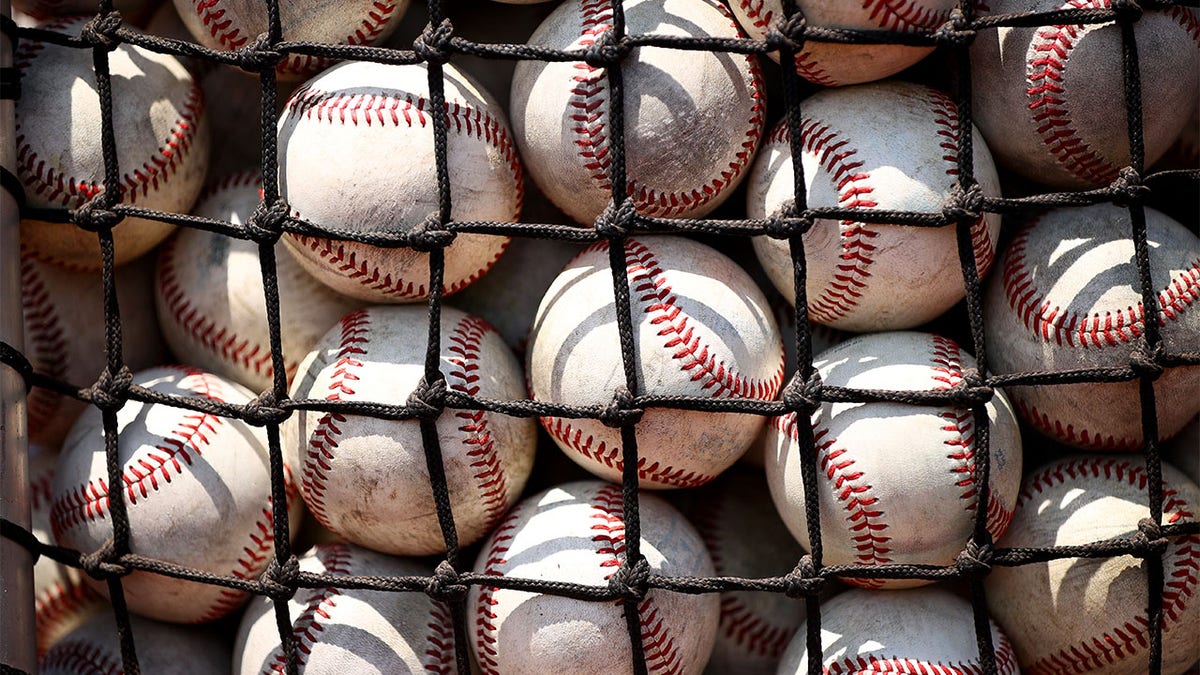 I picture of baseballs at the College World Series