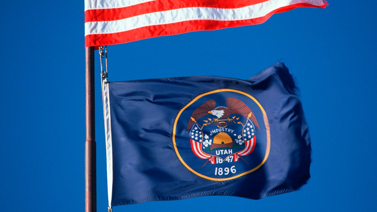A photo of the historic Utah state flag