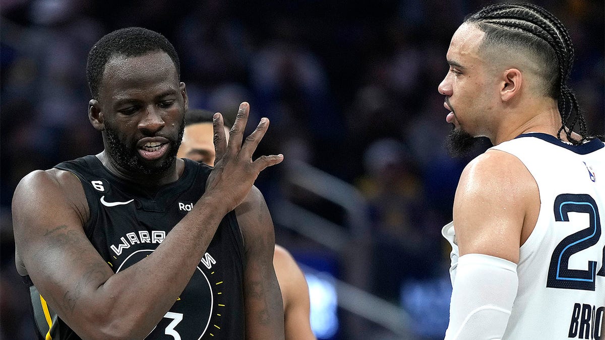 Draymond Green and Dillon Brooks exchange words