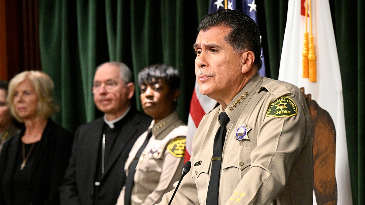 New LASD Robert Luna speaks at podium 