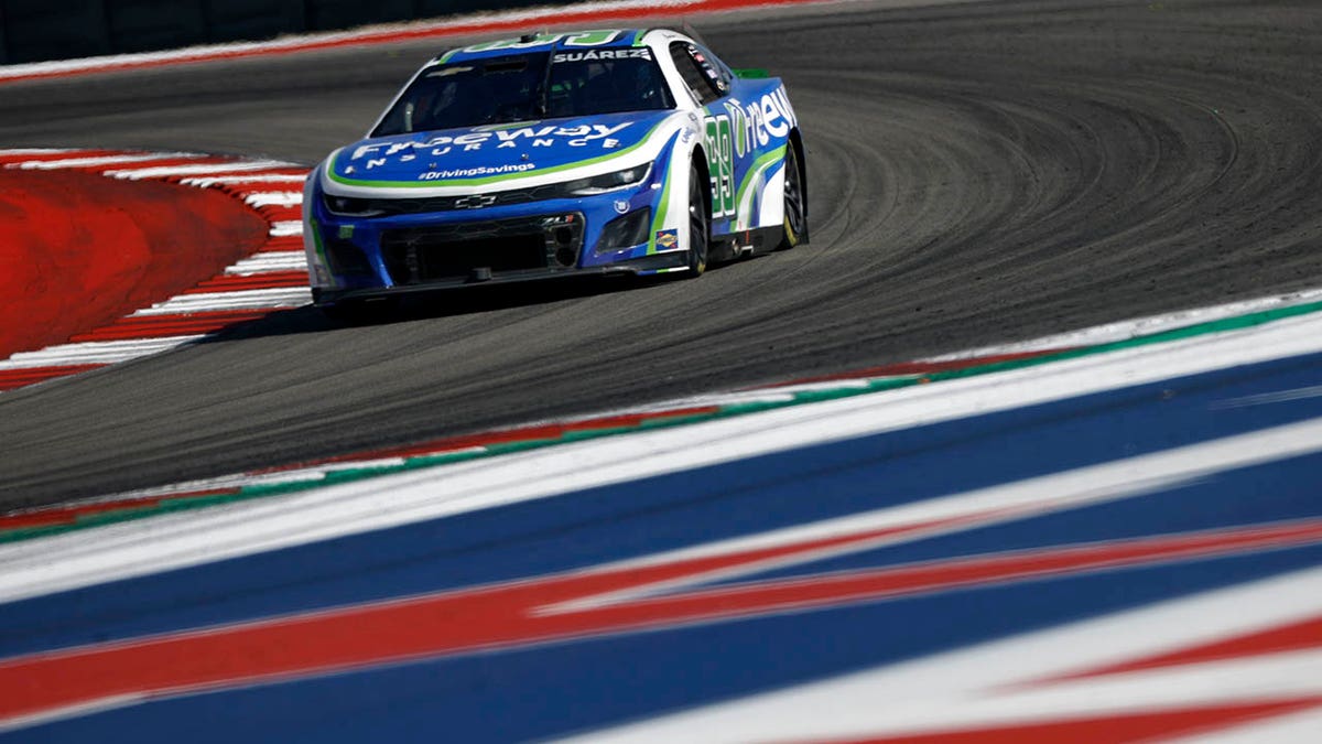 Daniel Suarez drives during the NASCAR Cup Series EchoPark Automotive Grand Prix