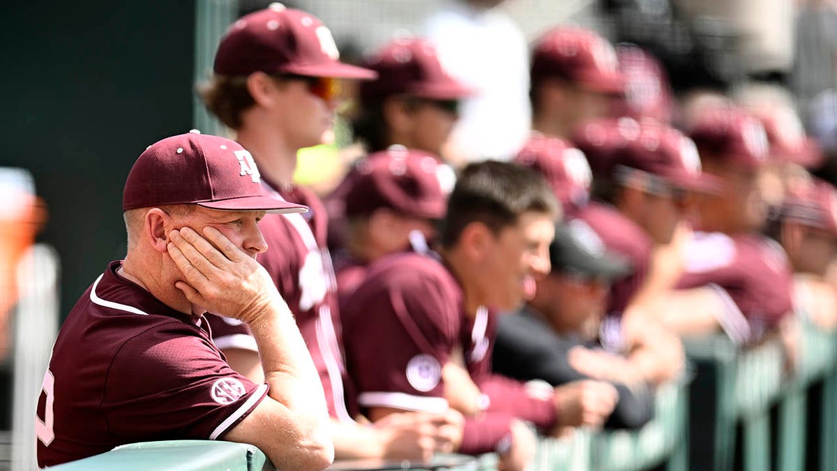 Aggies Head coach Jim Schlossnagle during a game against the Vols