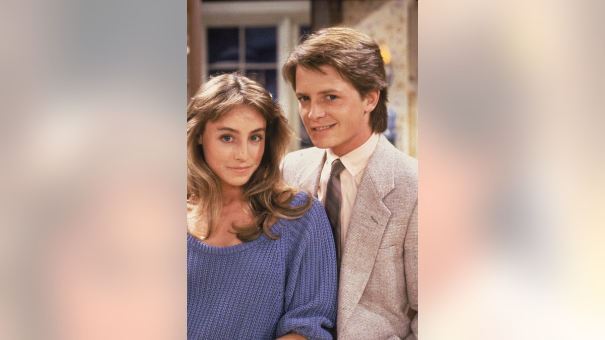 Micahel J. Fox and Tracy Pollan on the set of family ties