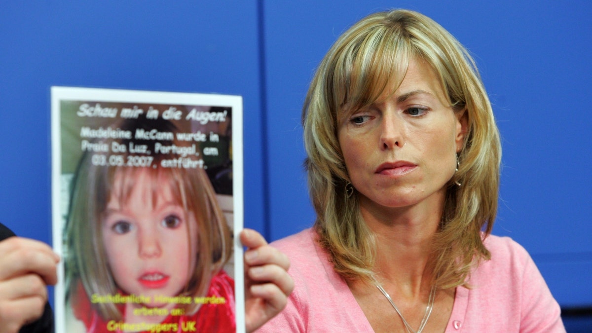 Madeleine McCann's mother, Kate McCann, during a press conference