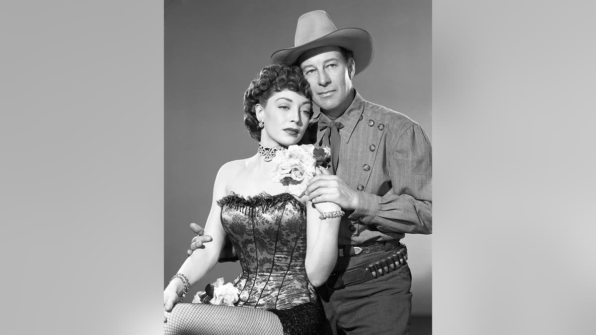 Marie Windsor in Western costume for a 1940s film