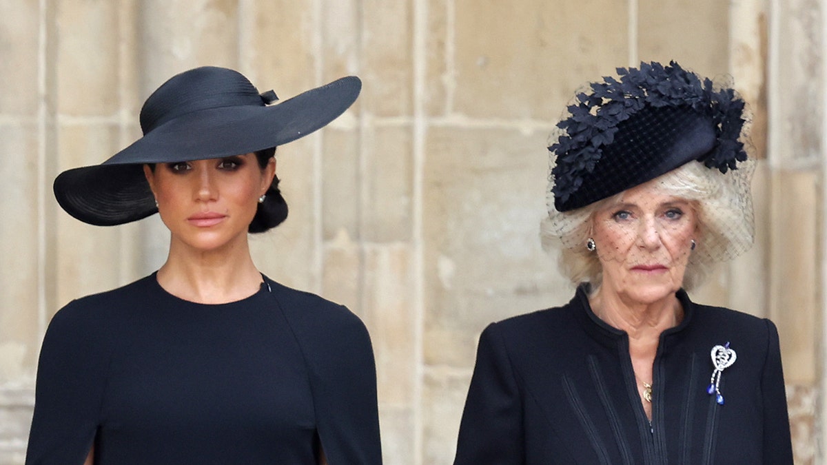 Meghan Markle and Camilla wearing black