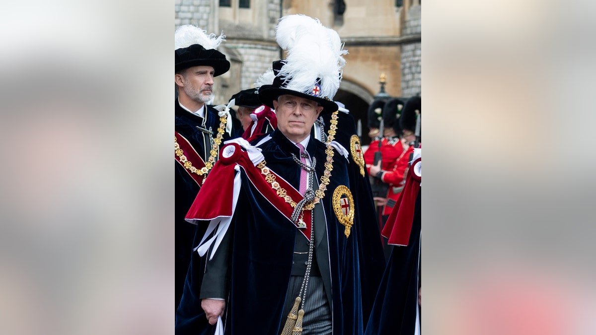 Prince Andrew, Duke of York attends the Order of the Garter Service at St George's Chapel