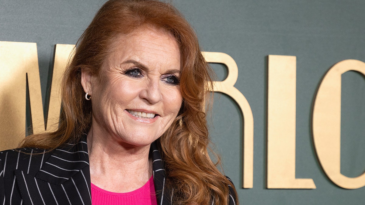 A close-up of Sarah Ferguson at a film premiere