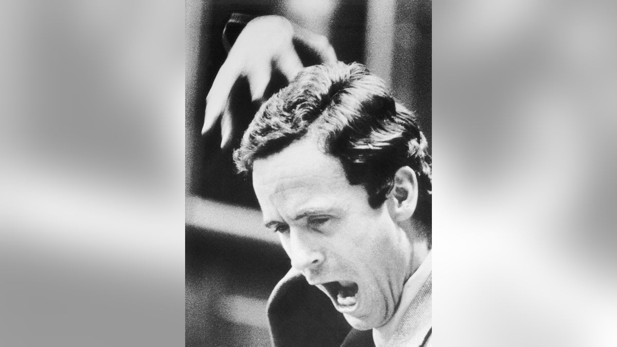 Ted Bundy making a strange facial reaction in court