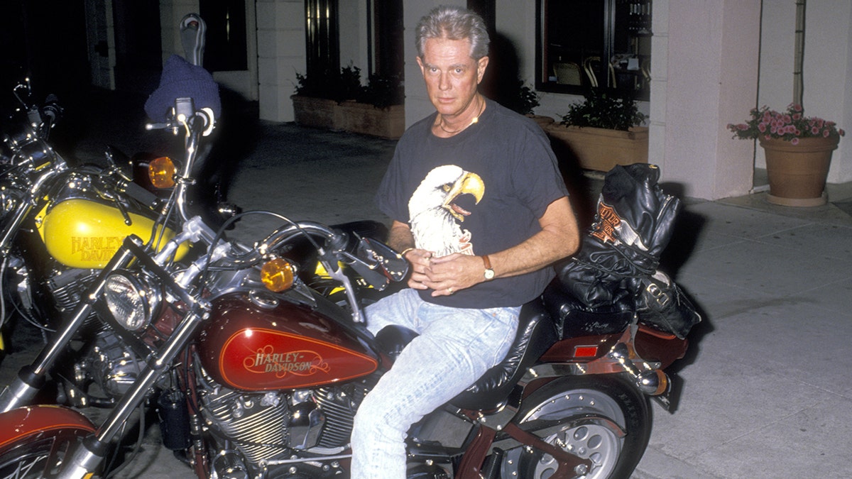 Troy Donahue on his motorcycle