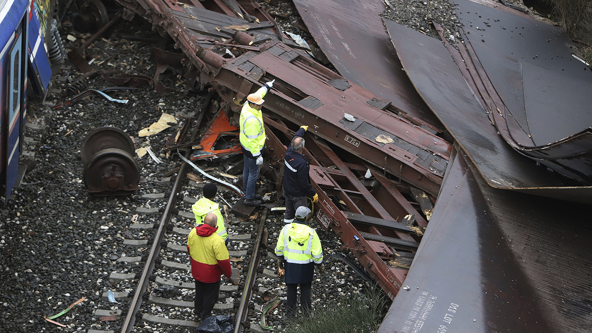 First responders at site of Greece train crash