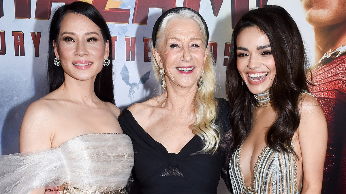 Lucy Liu, Helen Mirren and Rachel Zegler at the "Shazam! Fury of the Gods" premiere