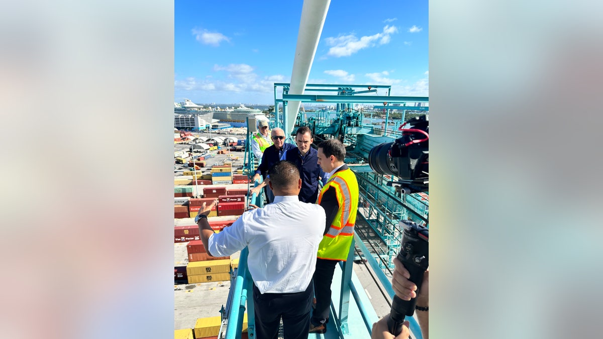 Lawmakers at a port in Miami