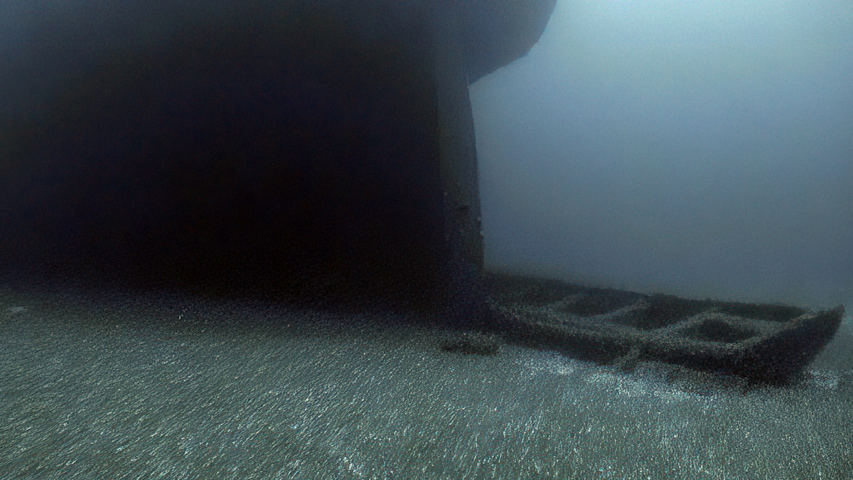 Ironton ship lifeboat attached to wreckage