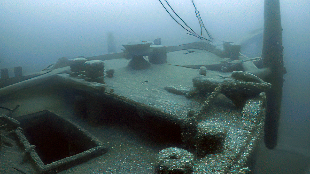 Ironton shipwreck at bottom of Lake Huron