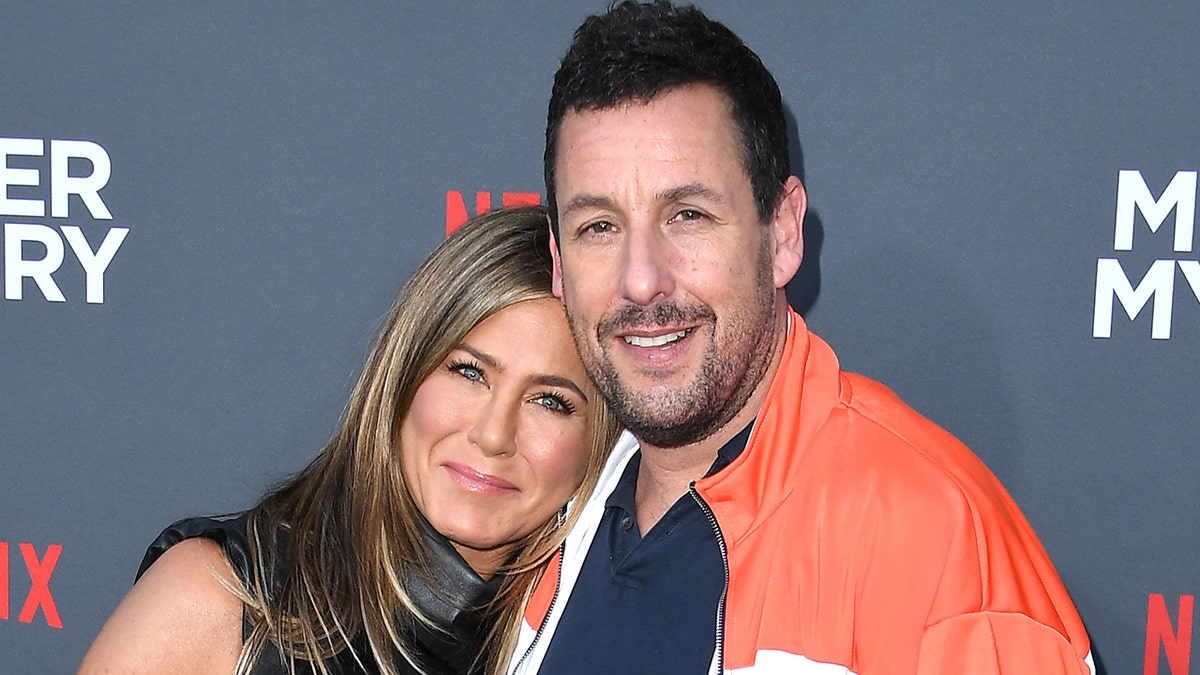 Jennifer Aniston and Adam Sandler at the premiere for "Murder Mystery" in 2019
