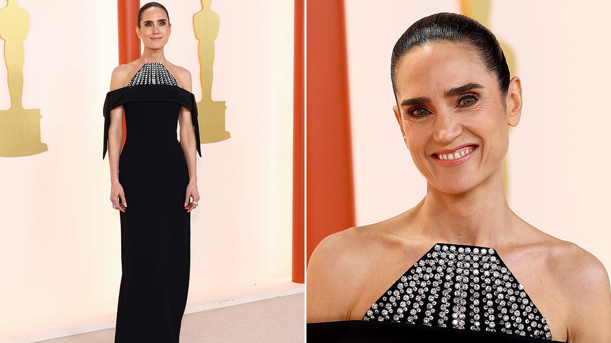 Jennifer Connelly wearing black on the Oscars red carpet