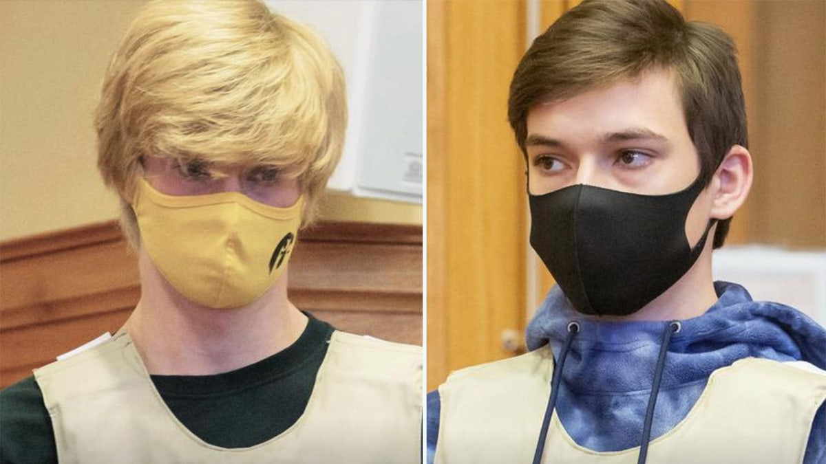 Jeremy Goodale and Williard Miller wear face masks in court.