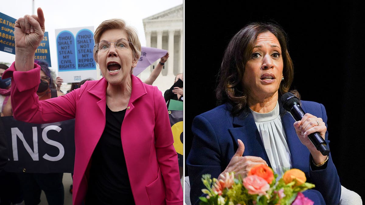 Sen. Elizabeth Warren and Vice President Harris