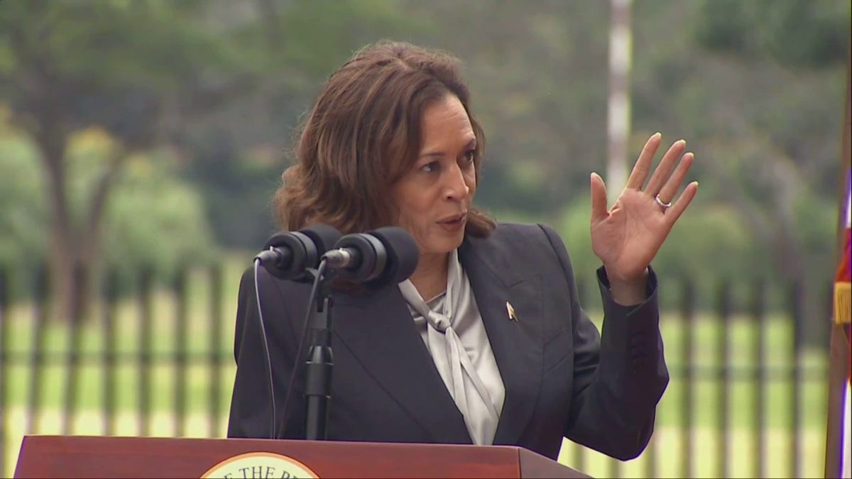 Vice President Kamala answers question during press conference in Zambia