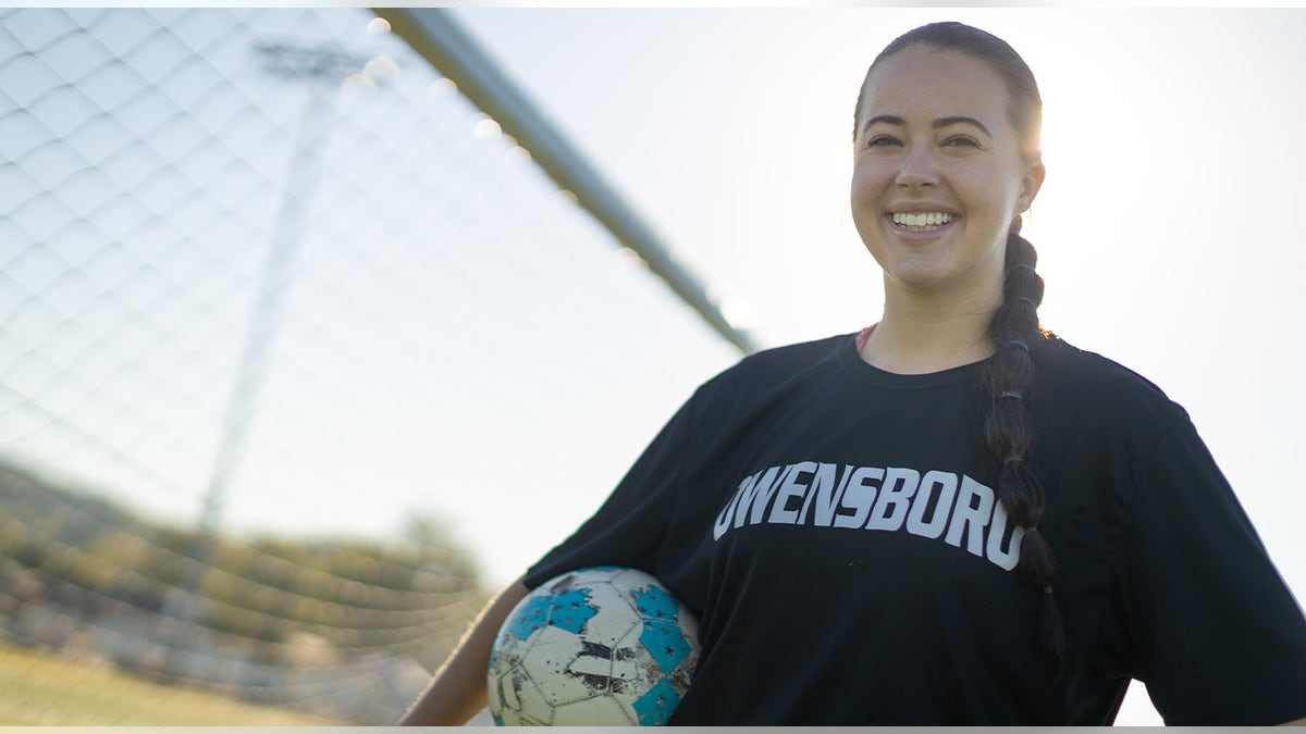 West Virginia State University soccer player Lainey Armistead.