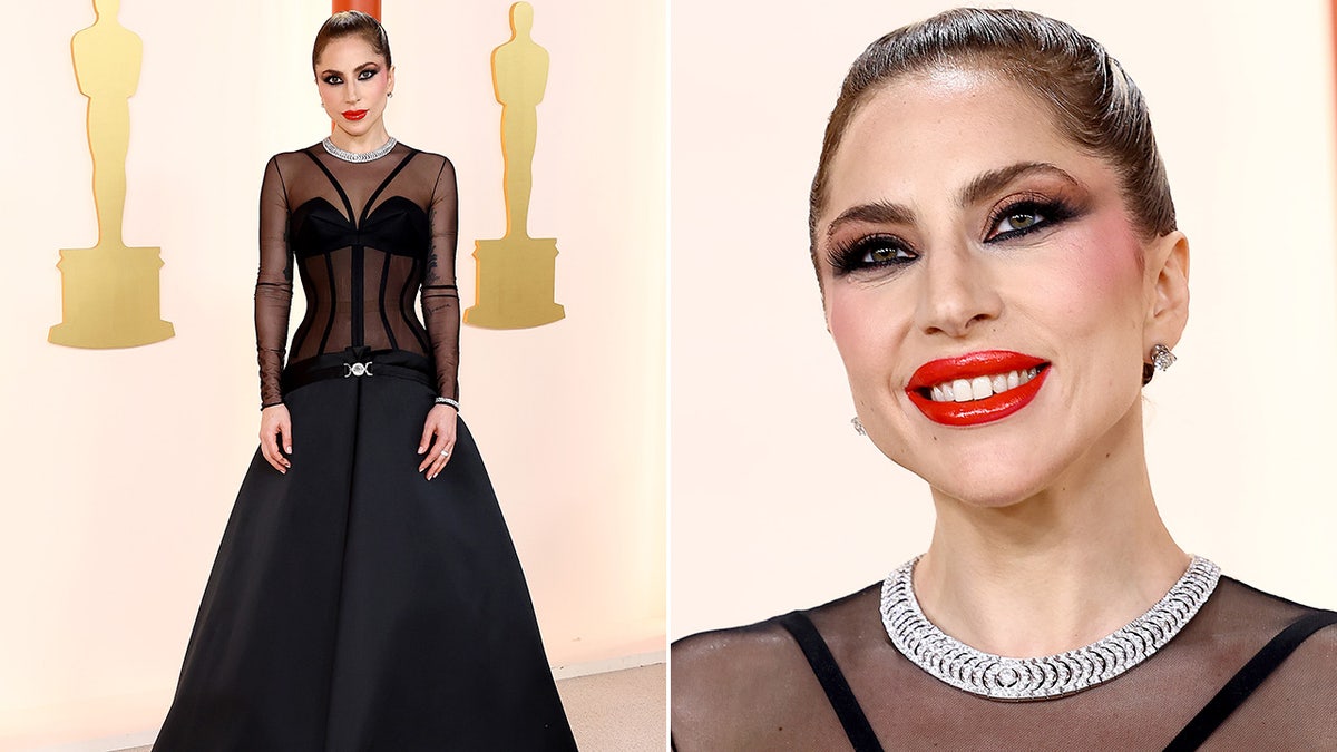 Lady Gaga on the Academy Awards red carpet