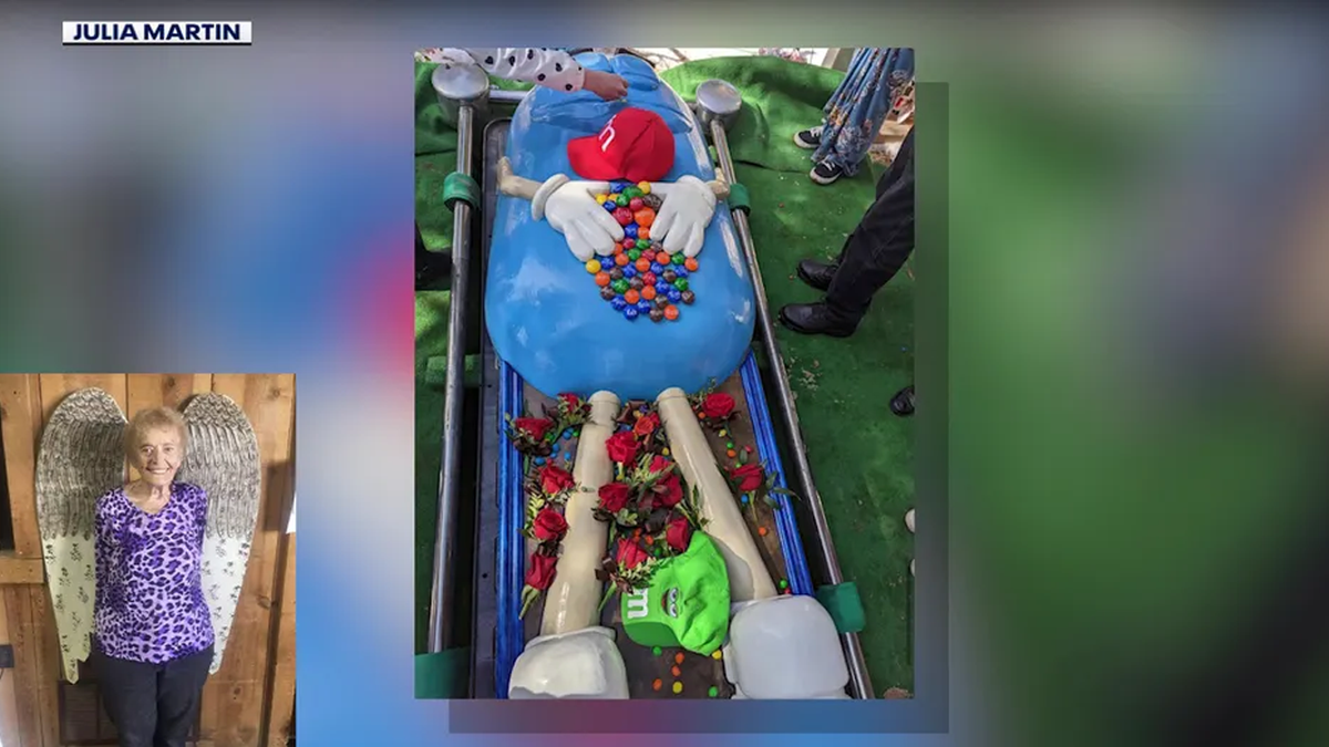 Arizona grandmother's M&M-themed funeral casket goes viral