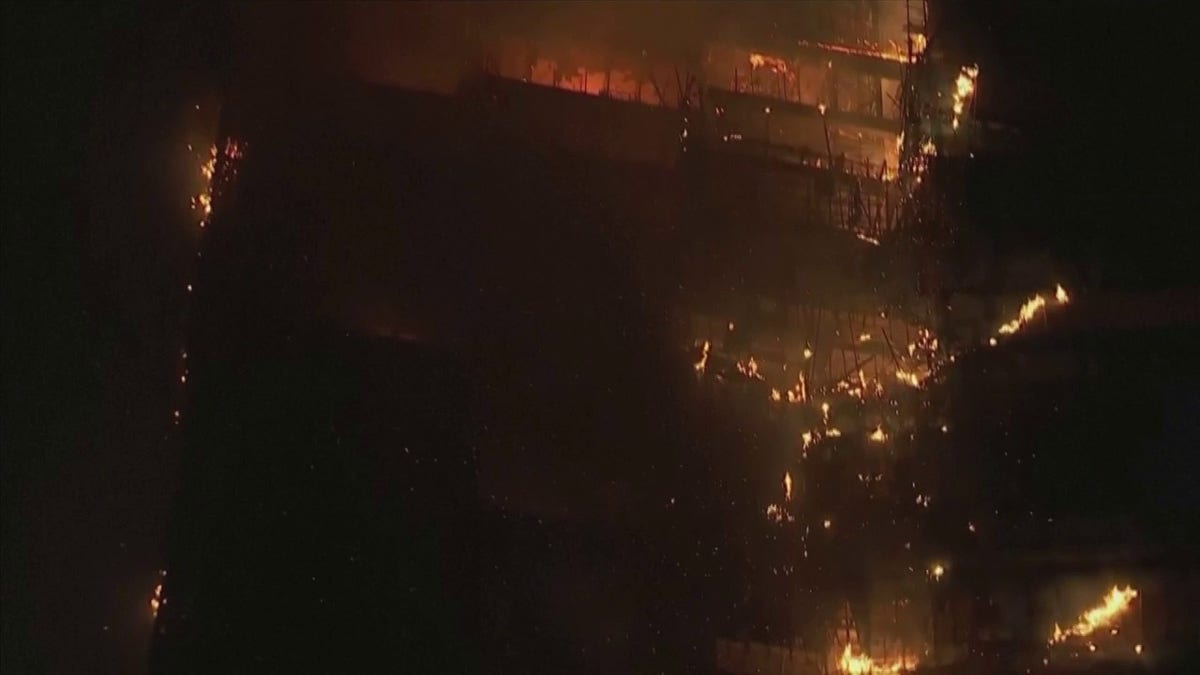 Hong Kong skyscraper fire seen Thursday