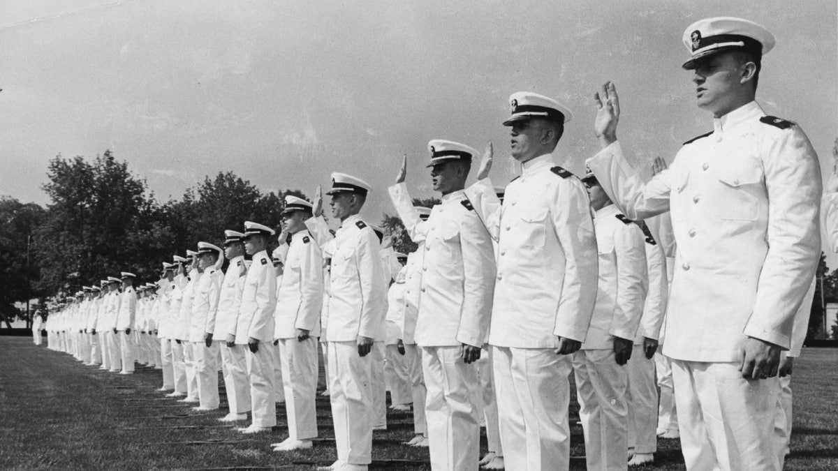 Historic photograph of new cadet midshipmen
