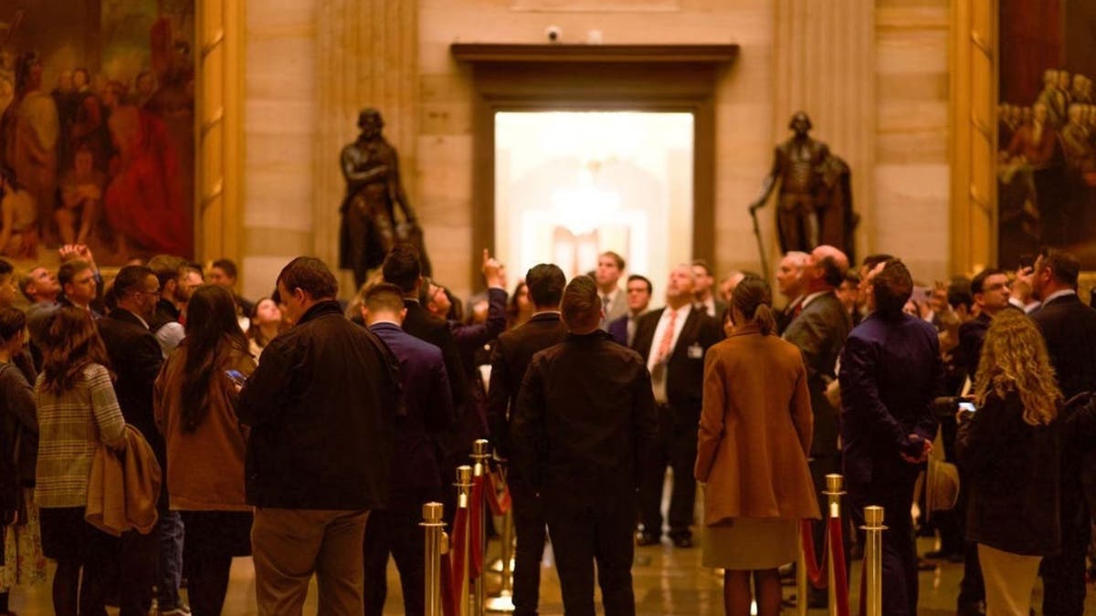 Rep. Mike Johnson, R-La., led a Christian history tour of the Capitol Tuesday night that was made up of 80 pastors and their spouses from 16 states, as well as several current and former lawmakers.