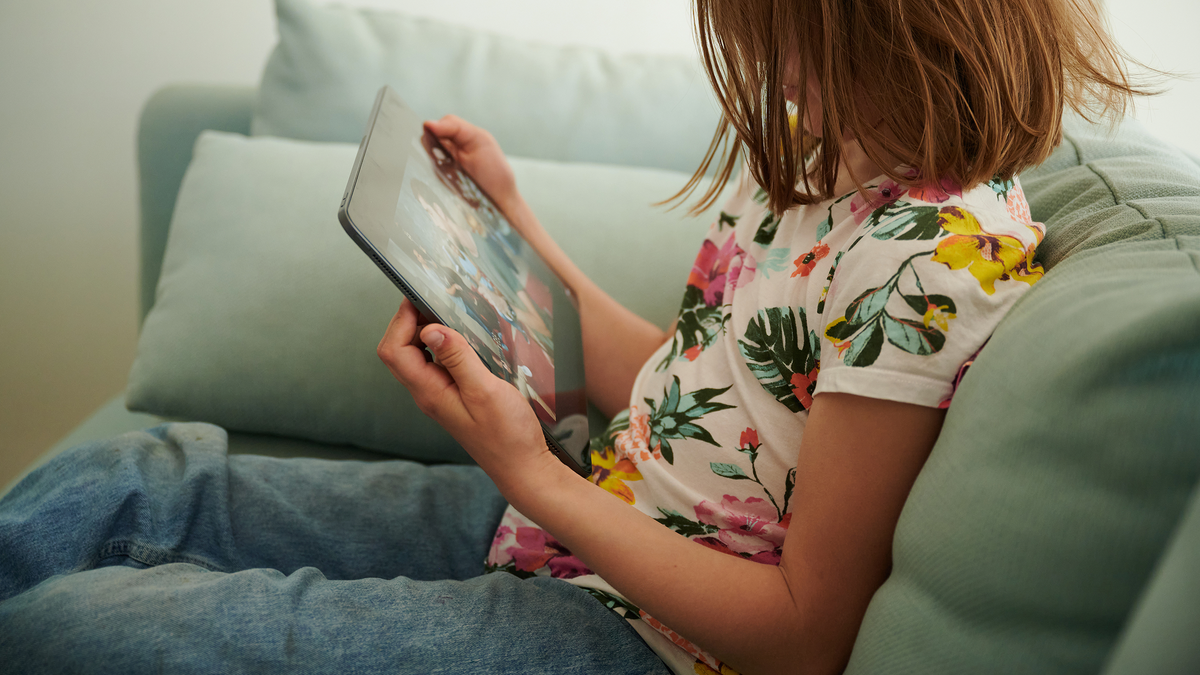 Child watching tablet