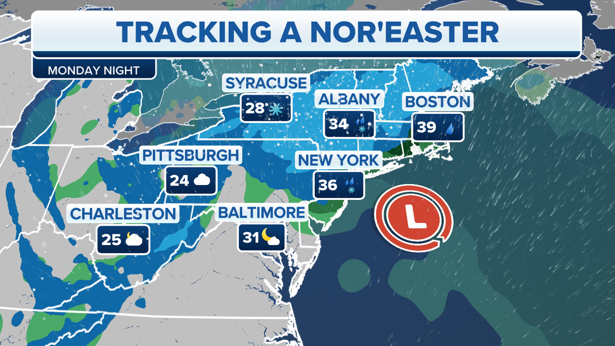 A nor'easter is expected for the Northeast