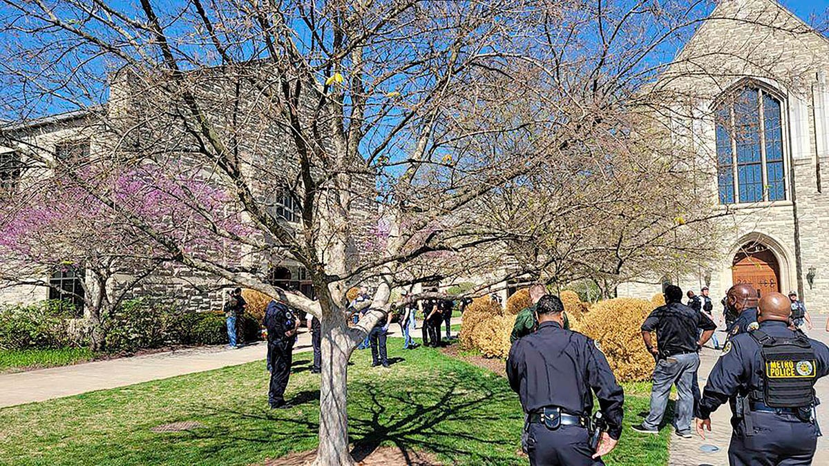 Site of a school shooting in Nashville