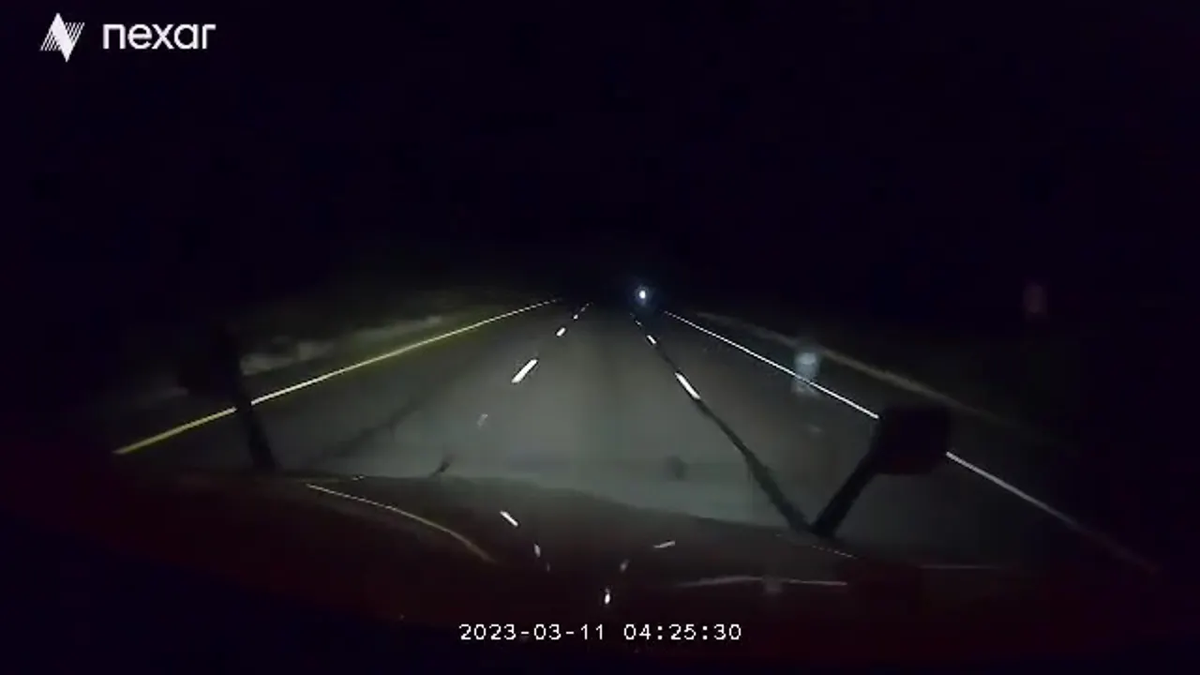 Nexar dashcam shows figure on the side of an Arizona road
