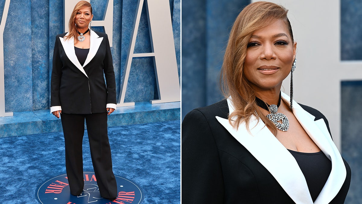 Queen Latifah sports suit at the Vanity Fair party