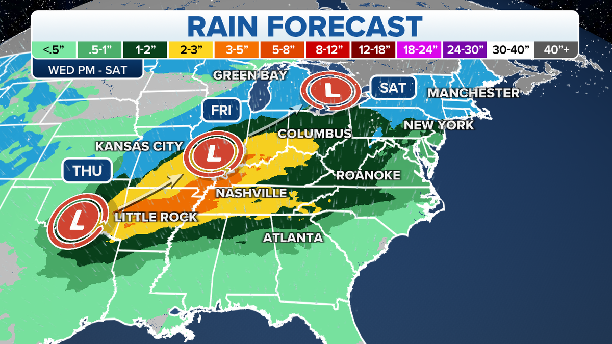 Eastern rain forecast