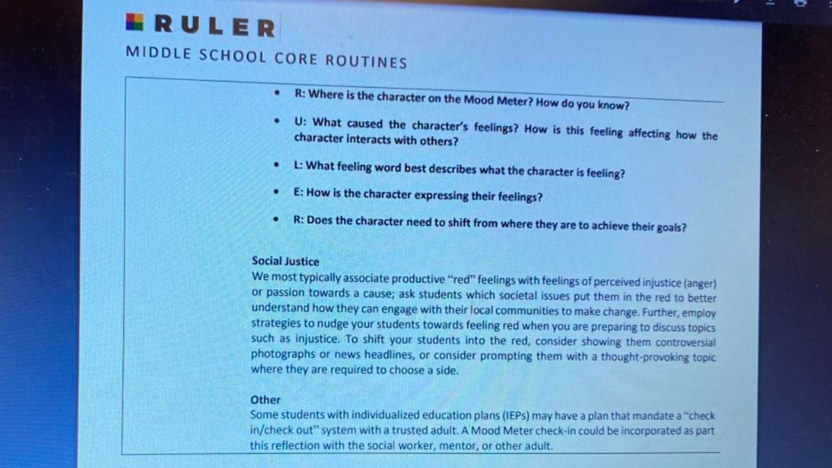 RULER Yale Center for Emotional Intelligence curriculum