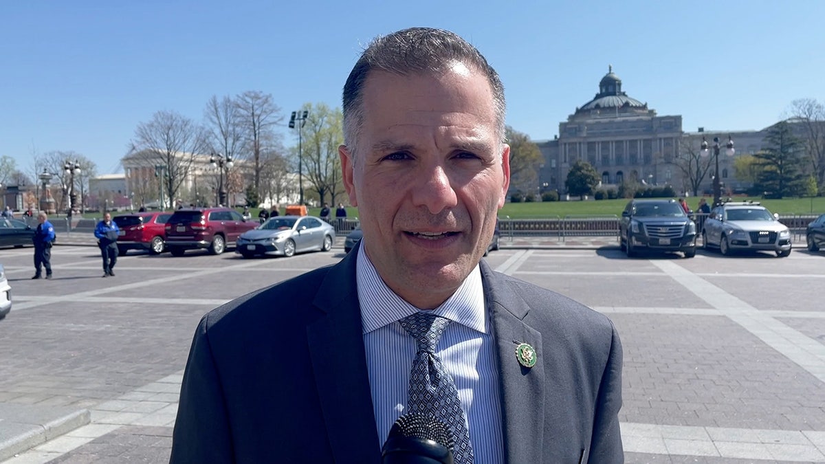 Republican Rep. Marcus Molinaro stands outside near the US Capitol