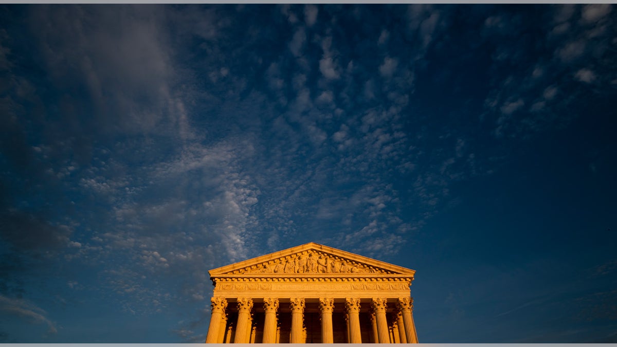  Sunset light illuminates the U.S. Supreme Court building.