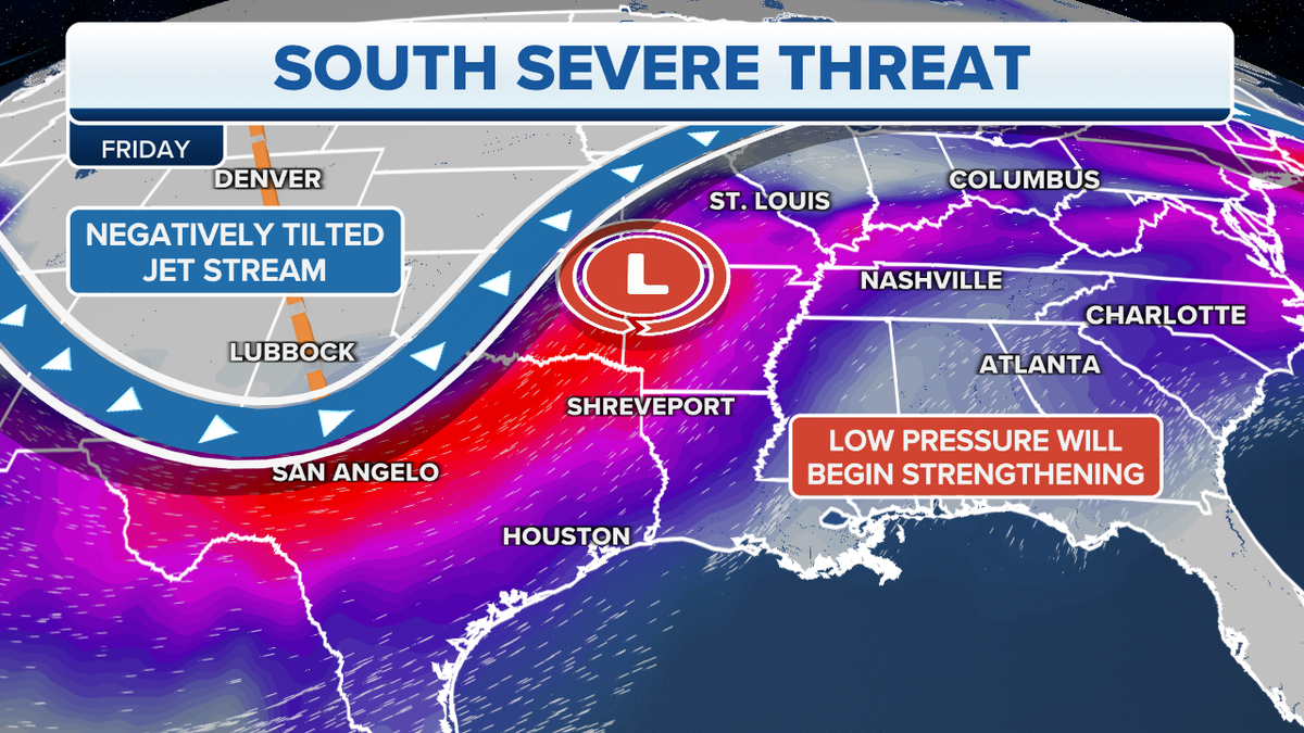 The South's severe weather threat
