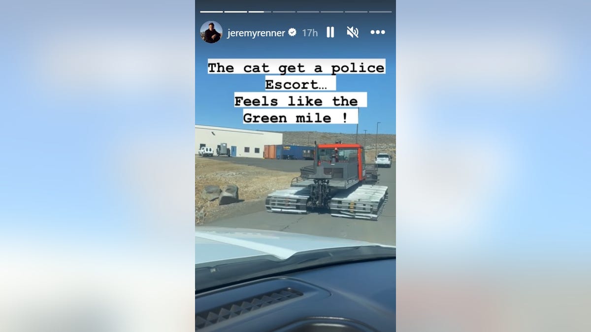 Jeremy Renner Instagram story on Thursday