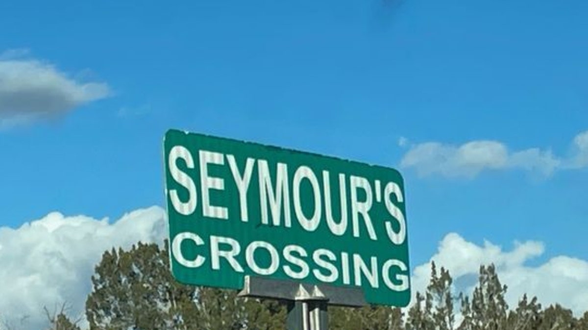 A sign for Seymour's Crossing