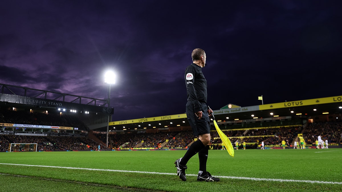 Assistant referee looks on field