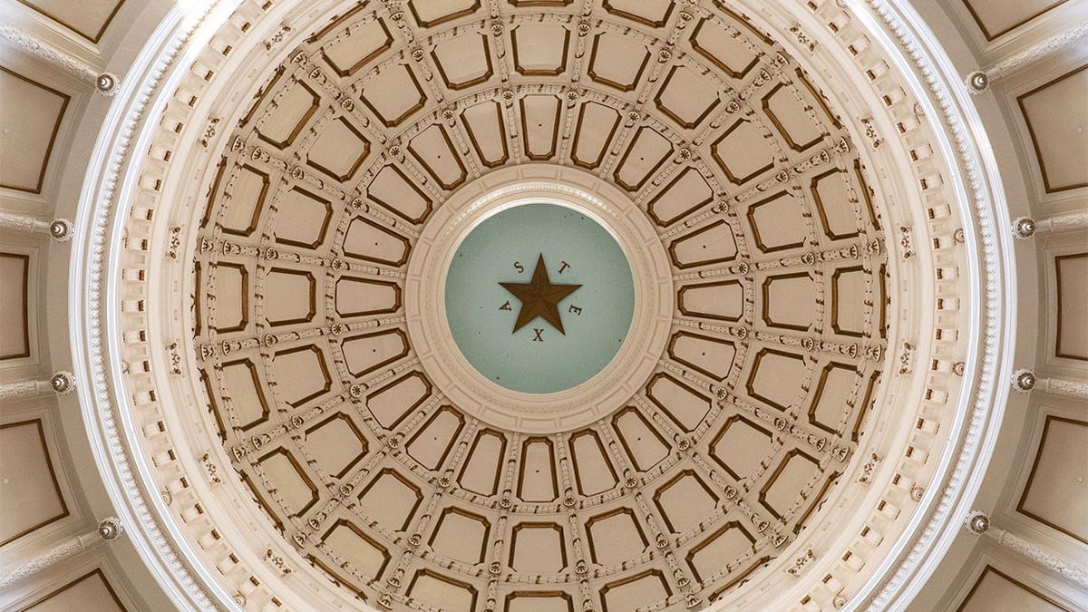 View of the inside of the Texas State Capitol dome.