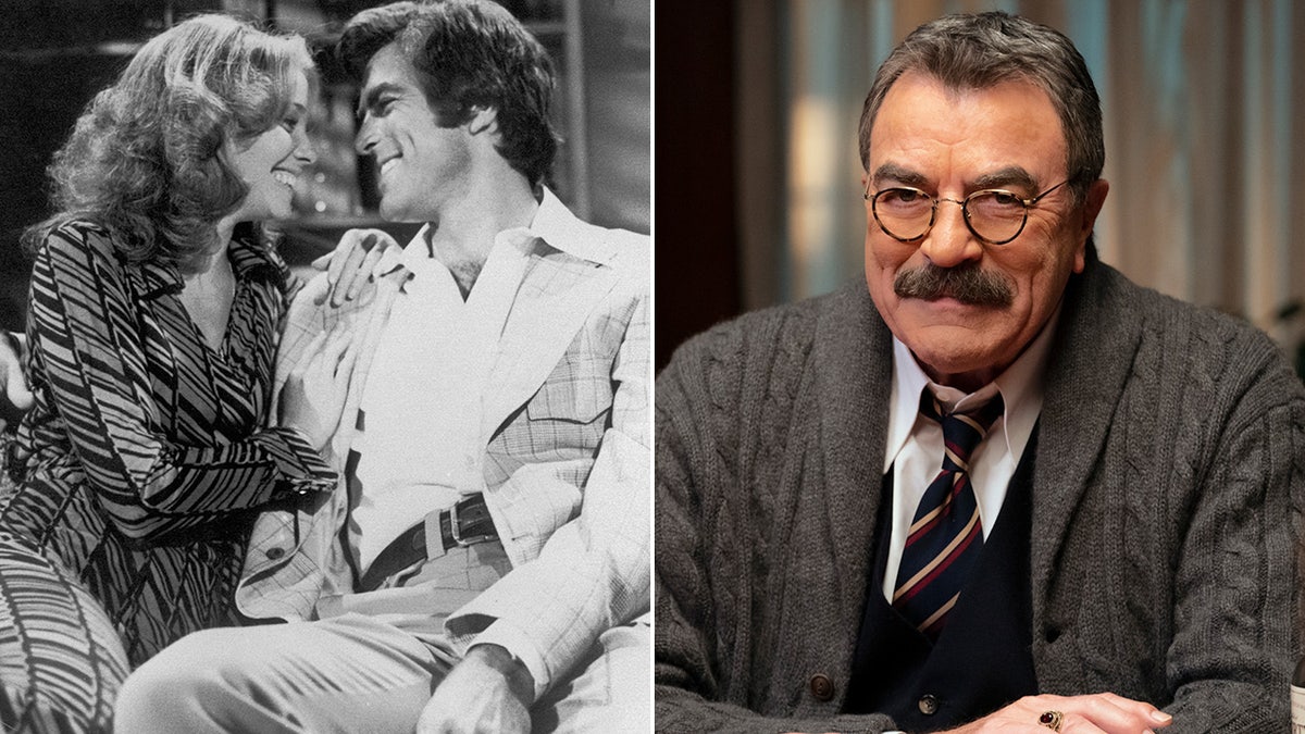 Tom Selleck then and now split