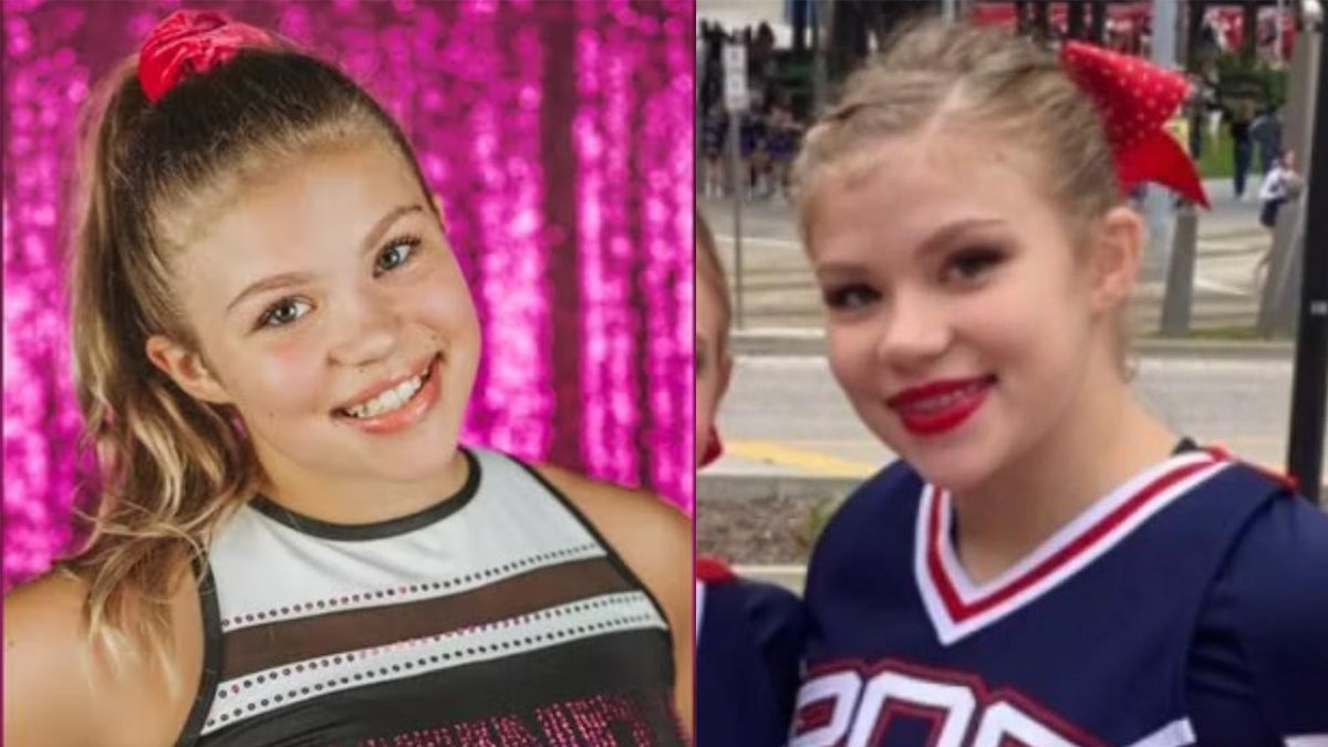 Trystan Bailey in her cheerleading uniform.