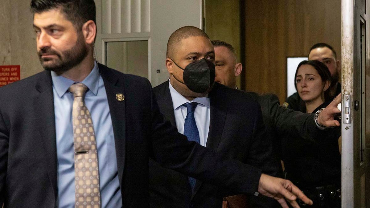 Manhattan District Attorney Alvin Bragg is seen at Manhattan Criminal Court in New York